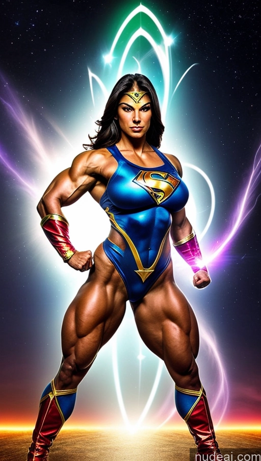 related ai porn images free for Several Busty Muscular Abs Persian Science Fiction Style Superhero Bodybuilder Powering Up