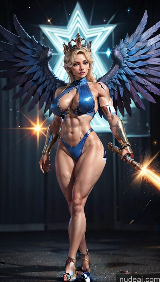 related ai porn images free for Bodybuilder Busty Several Muscular Abs Science Fiction Style Powering Up Superhero Persian Has Wings Regal