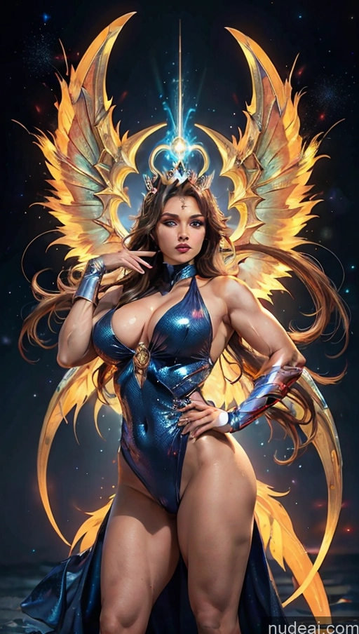 related ai porn images free for Bodybuilder Several Busty Persian Superhero Regal Powering Up Has Wings Science Fiction Style