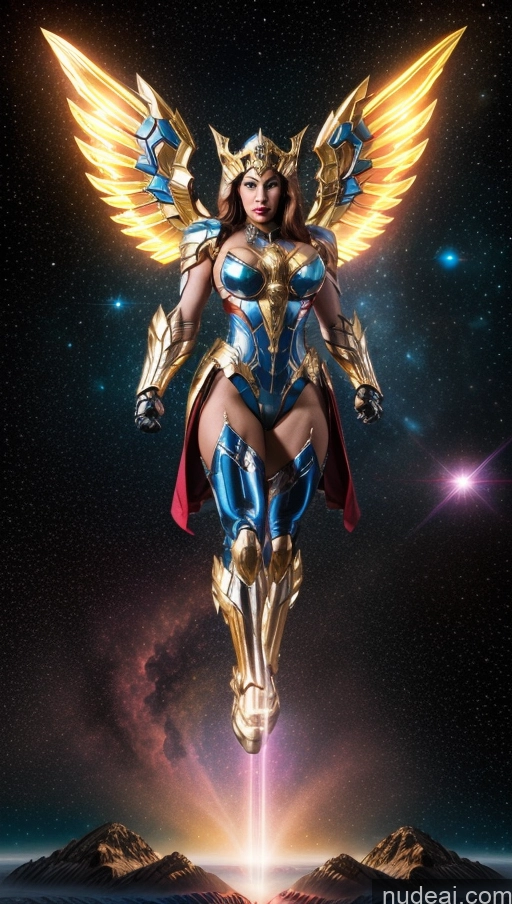 related ai porn images free for Bodybuilder Several Busty Persian Superhero Regal Powering Up Has Wings Science Fiction Style Space Dynamic View Heat Vision SSS: A-Mecha Musume A素体机娘