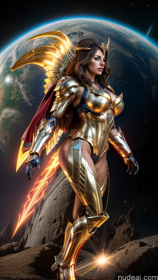 related ai porn images free for Bodybuilder Several Busty Persian Superhero Regal Powering Up Has Wings Science Fiction Style Space Dynamic View Heat Vision SSS: A-Mecha Musume A素体机娘