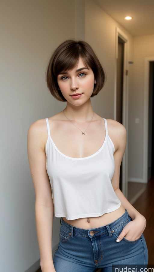 related ai porn images free for Beautiful Big Hips Short Hair Fairer Skin 18 Brunette Russian Skinny Small Tits Jeans Tank Top