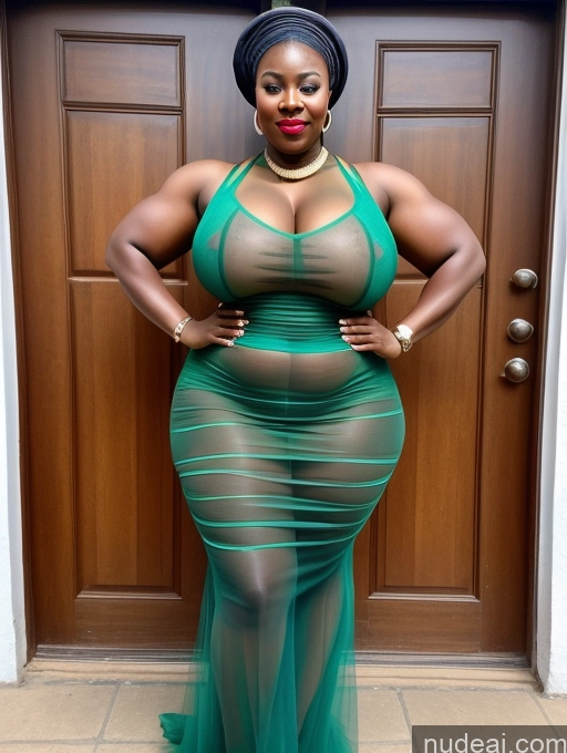 ai nude image of a woman in a green dress standing in front of a door pics of Huge Boobs Lipstick Muscular Big Ass Abs Chubby Traditional Transparent Nigerian