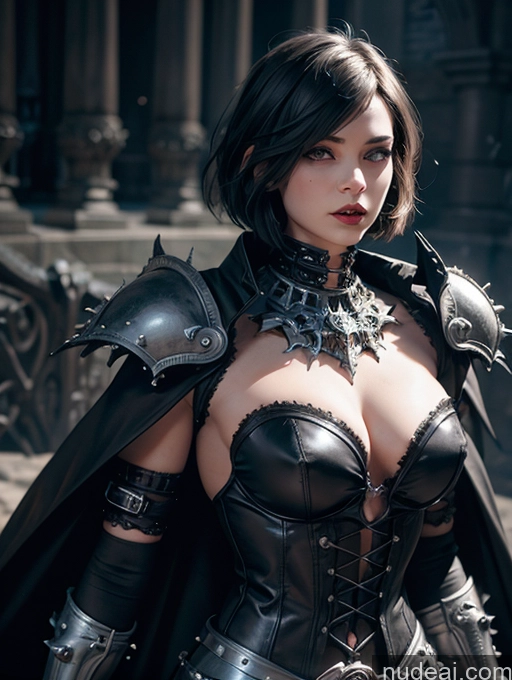 ai nude image of arafed woman in a black leather outfit with a sword pics of Death Knight Vampire Steampunk Batwoman Short Hair Black Hair Fantasy Style Jeff Easley Medieval Fantasy Armor Dark Lighting Knight Goth