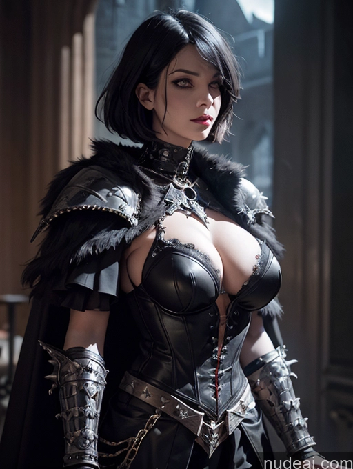 ai nude image of arafed woman in a black outfit with a sword and armor pics of Death Knight Vampire Steampunk Batwoman Short Hair Black Hair Fantasy Style Jeff Easley Medieval Fantasy Armor Dark Lighting Knight Goth Devil Dominatrix