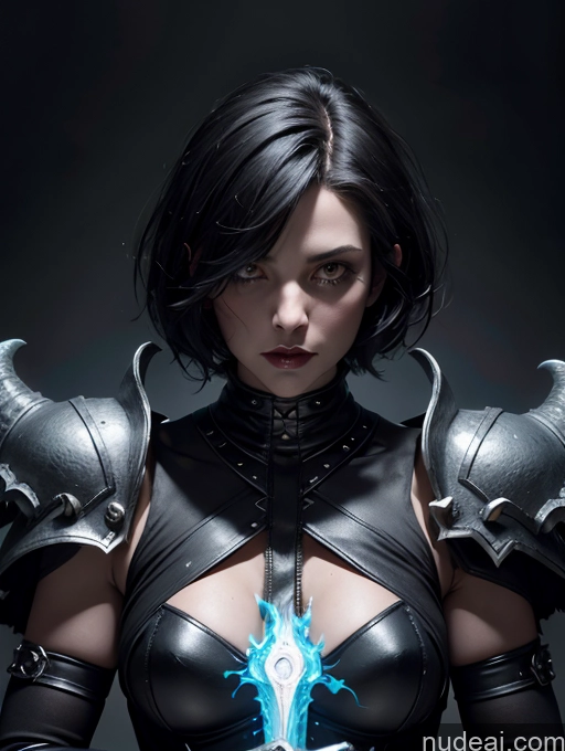 ai nude image of arafed woman in a black leather outfit holding a sword pics of Death Knight Short Hair Black Hair Fantasy Style Jeff Easley Medieval Fantasy Armor Dark Lighting Knight Goth Devil Dominatrix Ninja Milf Bdsm Hell