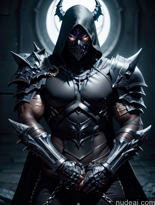 ai nude image of a close up of a person in a costume with a sword pics of Death Knight Black Hair Fantasy Armor Dark Lighting Knight Ninja Alternative Bodybuilder