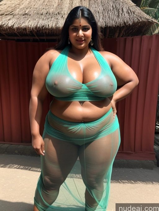 ai nude image of a woman in a green bikini top and mesh pants posing for a picture pics of Huge Boobs Lipstick Muscular Big Ass Abs Chubby Traditional Transparent Indian