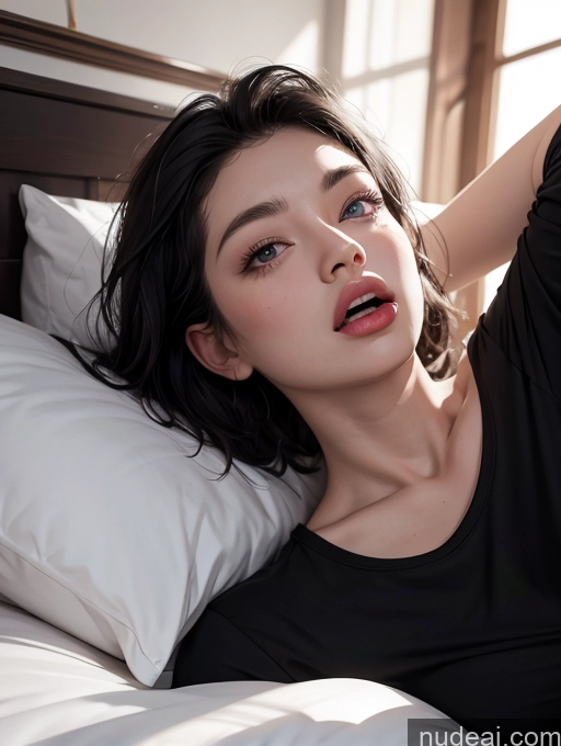 related ai porn images free for Model One Fairer Skin 18 Black Hair Asian Bedroom Close-up View On Back Shirt Ahegao