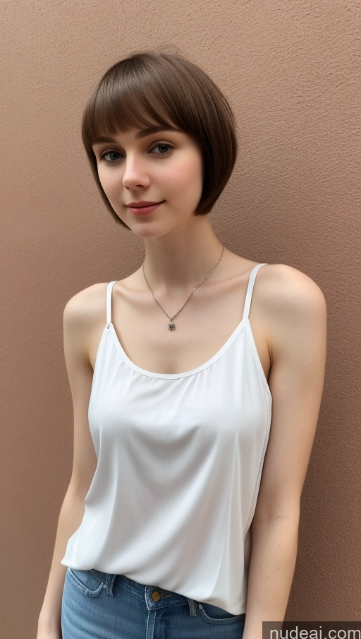 related ai porn images free for One Small Tits Beautiful Skinny Short Hair Fairer Skin 18 Brunette Russian Detailed Blouse Jeans Tank Top