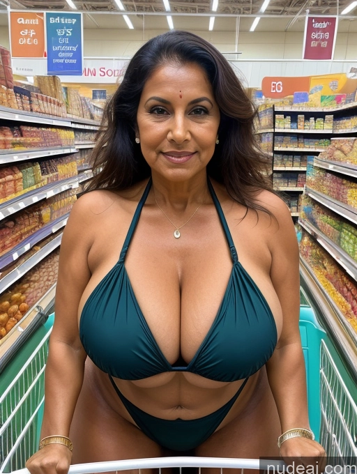 related ai porn images free for Milf One Busty Huge Boobs Tanned Skin 70s Indian Grocery Front View Microkini Thong