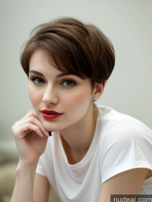 related ai porn images free for Small Tits Beautiful Lipstick Skinny Fairer Skin 18 Brunette Pixie Russian Close-up View Shirt