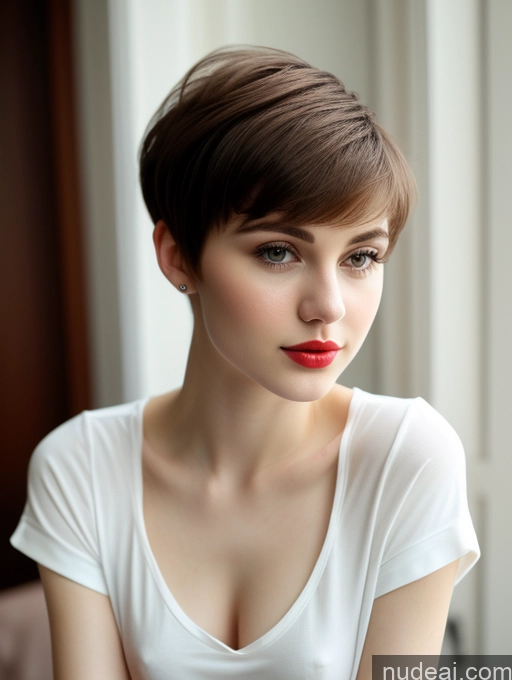 related ai porn images free for Small Tits Beautiful Lipstick Skinny Fairer Skin 18 Brunette Pixie Russian Close-up View Shirt