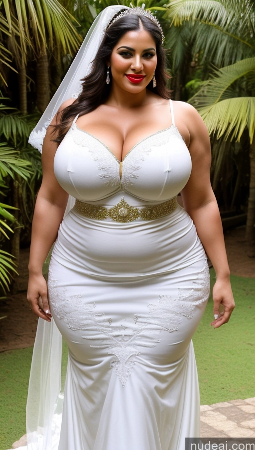 ai nude image of a woman in a white dress and veil posing for a picture pics of Huge Boobs Lipstick Muscular Big Ass Abs Chubby Fairer Skin Traditional Wedding Brazilian