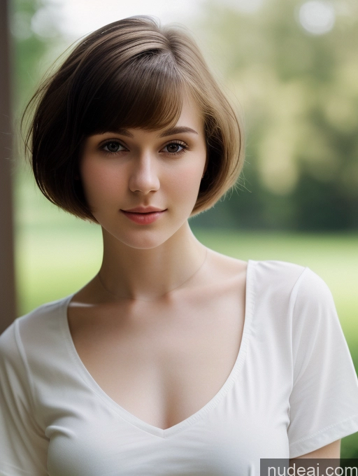 related ai porn images free for Small Tits Beautiful Skinny Fairer Skin 18 Brunette Russian Close-up View Shirt Short Hair