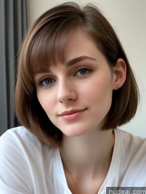 related ai porn images free for Small Tits Beautiful Skinny Fairer Skin 18 Brunette Russian Close-up View Shirt Bobcut