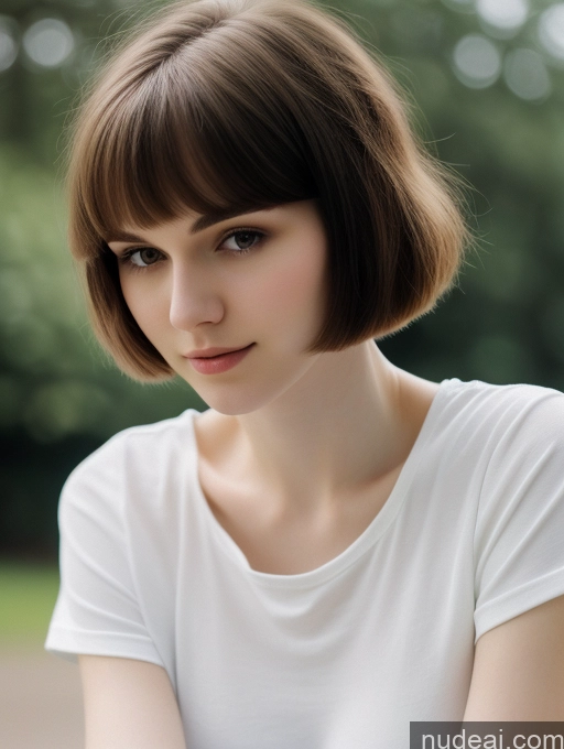 related ai porn images free for Small Tits Beautiful Skinny Fairer Skin 18 Brunette Russian Close-up View Shirt Short Hair