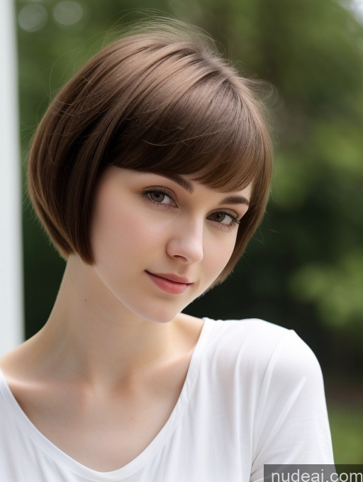 related ai porn images free for Small Tits Beautiful Skinny Fairer Skin 18 Brunette Russian Close-up View Shirt Short Hair