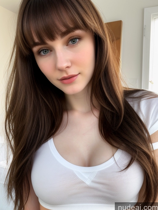 related ai porn images free for Small Tits Beautiful Skinny Fairer Skin 18 Brunette Russian Close-up View Shirt Bangs