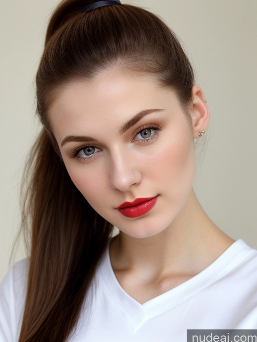 related ai porn images free for Small Tits Beautiful Lipstick Skinny Fairer Skin 18 Brunette Russian Close-up View Shirt Ponytail