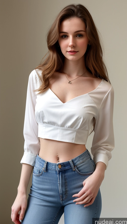 related ai porn images free for One Small Tits Beautiful Skinny Fairer Skin 18 Brunette Russian Blouse Jeans Detailed Long Hair Crop Top