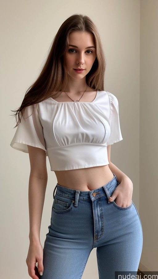 related ai porn images free for One Small Tits Beautiful Skinny Fairer Skin 18 Brunette Russian Blouse Jeans Detailed Long Hair Crop Top