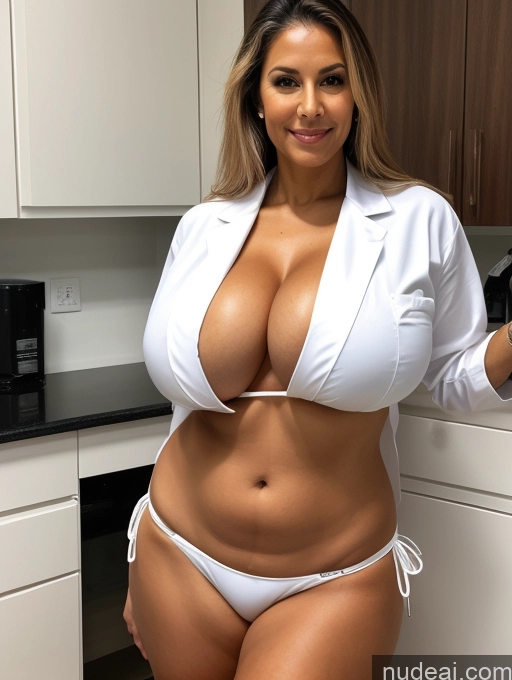 related ai porn images free for One Busty Huge Boobs Tanned Skin 70s Brazilian Front View Lab Coat Microkini Professor Thong