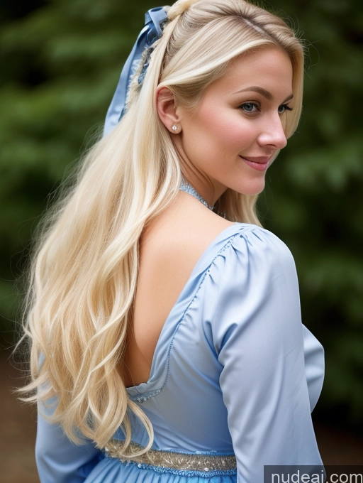 ai nude image of blond woman with blue dress and bow in back pose pics of Scandinavian Huge Boobs Beautiful Perfect Body 18 Blonde Happy Sexy Face Victorian Traditional Cleavage Shocked Laughing Back View