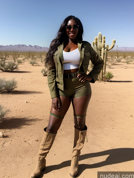 related ai porn images free for Busty Perfect Boobs Beautiful Perfect Body Dark Skin Long Hair Nigerian Boots Military Desert Jacket