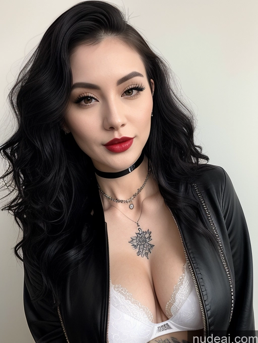 related ai porn images free for Perfect Boobs Tattoos Lipstick Beautiful Perfect Body Sexy Face Fairer Skin Curly Hair Black Hair 20s Chinese Choker Jacket