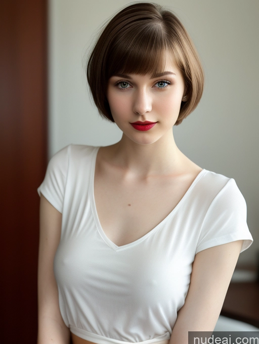 related ai porn images free for Woman One Small Tits Beautiful Skinny 18 Brunette Russian Close-up View Fairer Skin Shirt Lipstick Short Hair