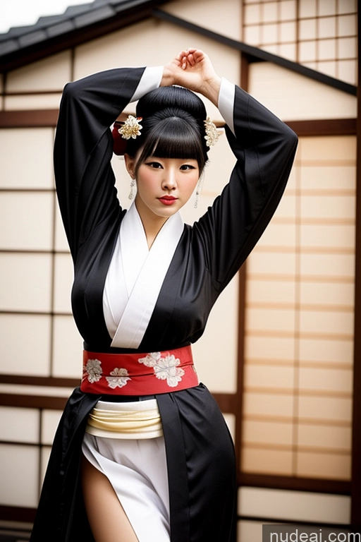 ai nude image of araffe woman in a kimono dress posing for a picture pics of Small Tits Big Ass Skinny Big Hips Front View Beautiful Abs Thick Long Legs Tall Perfect Body Pubic Hair Japanese 18 Black Hair Kimono Geisha