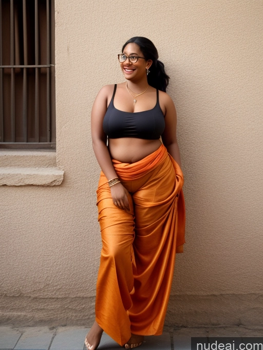 related ai porn images free for Happy Black Hair Film Photo Front View Topless Woman Glasses Harem Pants One Ponytail Indian Dark Skin 20s Fat Chubby Street Sari Salwar