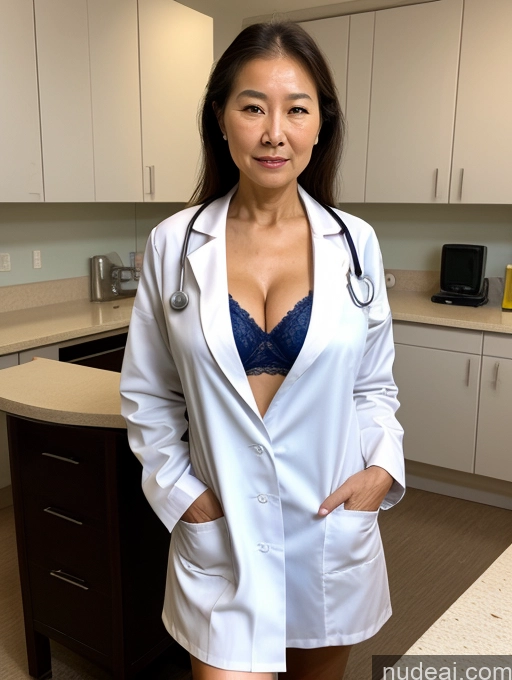 ai nude image of arafed woman in a lab coat standing in a kitchen pics of Perfect Boobs Perfect Body Ponytail Chinese Doctor Lab Coat Cleavage Partially Nude Detailed Sexy Face Two 80s Sorority