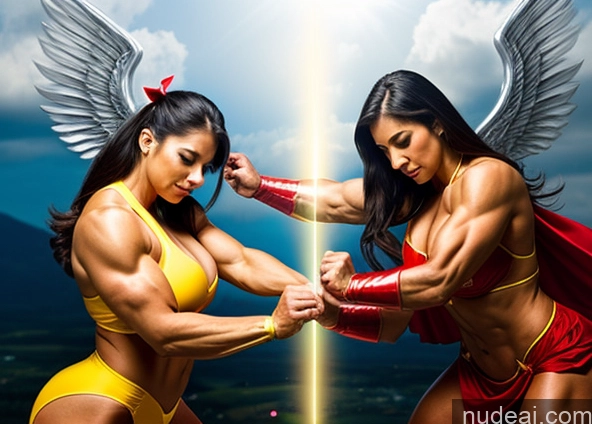 related ai porn images free for Perfect Boobs Bodybuilder Powering Up Superhero Angel