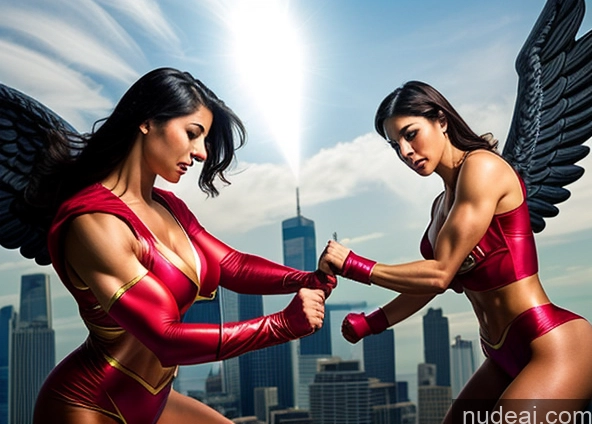 related ai porn images free for Perfect Boobs Powering Up Superhero Angel Superheroine Muscular Abs