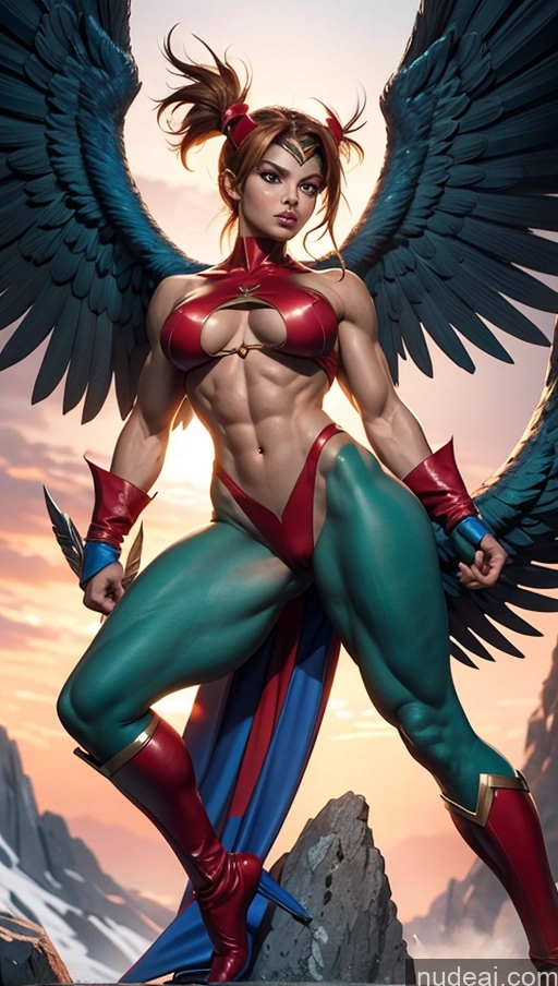 related ai porn images free for Superheroine Perfect Boobs Muscular Abs Hawkgirl Several Powering Up