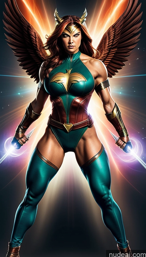 related ai porn images free for Superheroine Perfect Boobs Muscular Abs Hawkgirl Several Powering Up Science Fiction Style Dynamic View Heat Vision