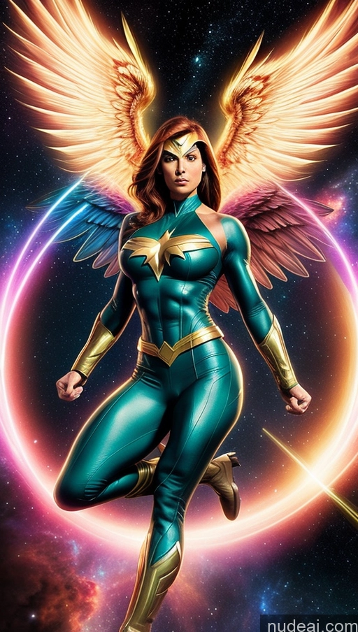 related ai porn images free for Perfect Boobs Hawkgirl Several Powering Up Science Fiction Style Dynamic View Heat Vision Superheroine Muscular Abs Space