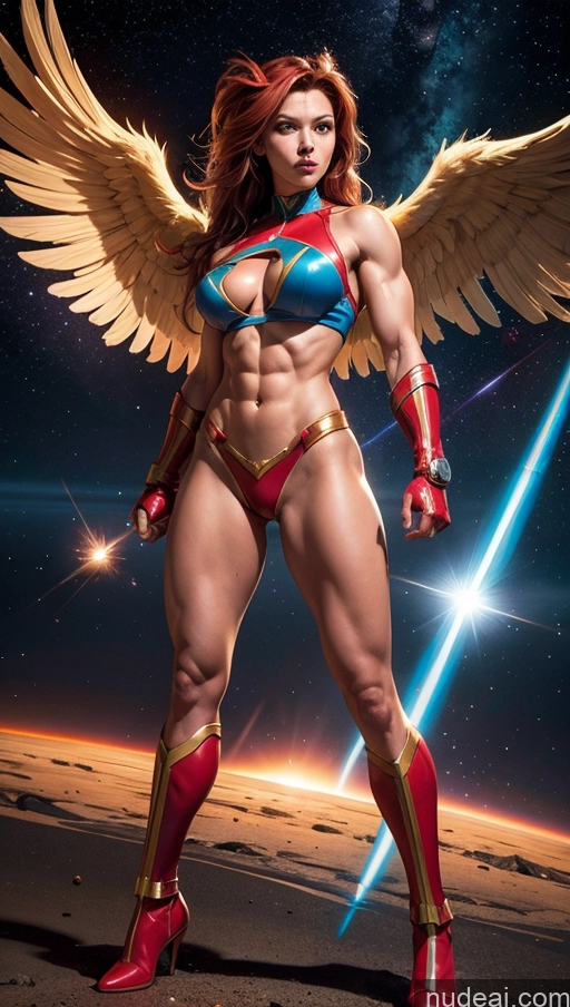 related ai porn images free for Perfect Boobs Hawkgirl Several Powering Up Science Fiction Style Dynamic View Heat Vision Superheroine Muscular Abs Space