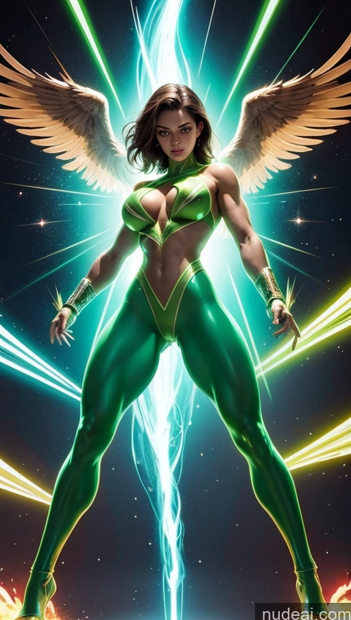 related ai porn images free for Perfect Boobs Hawkgirl Several Powering Up Science Fiction Style Dynamic View Heat Vision Neon Lights Clothes: Green Bodybuilder