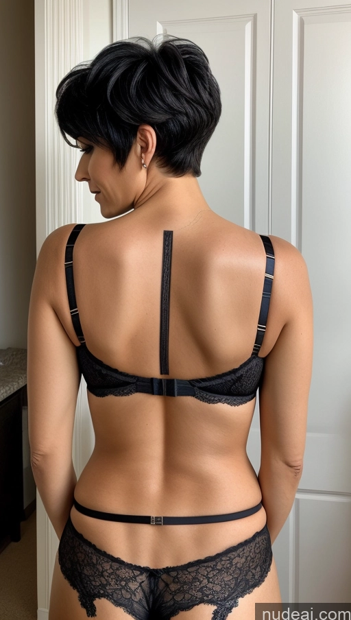 related ai porn images free for Milf Detailed Black Hair Pixie Bra Back View