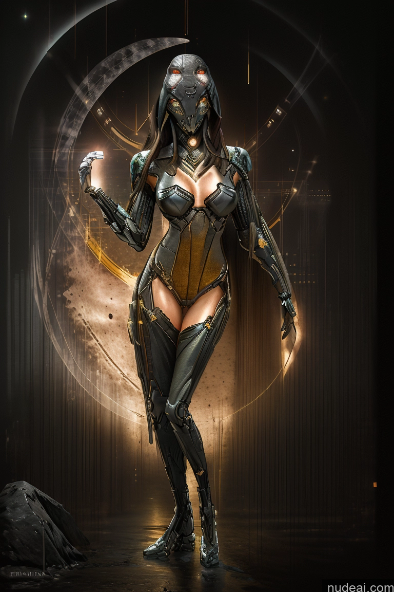 Small Tits Big Ass Thick Big Hips Brunette Bangs White Moon Detailed ((maxmonolith)) Sexy Face Futuristicbot V2 Center Opening Black Bodysuit Of Green Heart Nanosuit Wife Or Girlfriend Chain Shackles Gold Jewelry Death Knight