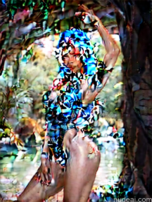 ai nude image of painting of a woman in a floral dress standing in a forest pics of Model Perfect Boobs Beautiful Small Ass Skinny Long Legs Tall Perfect Body Blue Hair, Medium Hair 18 Deep Blue Eyes Blonde Cute Monster Cave Maske's Balls Deep Deepthroat Choker Dance Dress: Ballet Bdsm Powering Up Detailed Has Wings