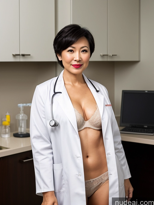 related ai porn images free for Milf Perfect Boobs Lipstick Pixie Asian Bra Doctor Lab Coat Cleavage Partially Nude Dark Lighting