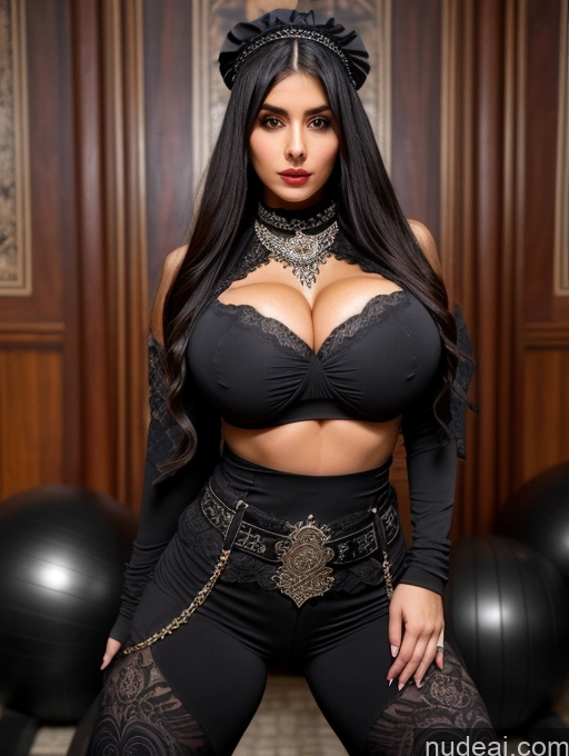 ai nude image of sexy woman in black lingerie posing in a room with black balls pics of Miss Universe Model Busty Huge Boobs One Perfect Boobs Muscular Abs Big Ass Huge Tits, Hard Nipples 20s Seductive Sexy Face Black Hair Ottoman Asena Gym Goth Working Out Vampire Victorian Better Leggins - Goth Scarf