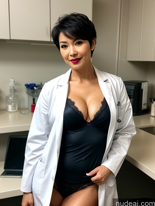 related ai porn images free for Milf Perfect Boobs Lipstick Pixie Asian Bra Doctor Lab Coat Cleavage Partially Nude Dark Lighting