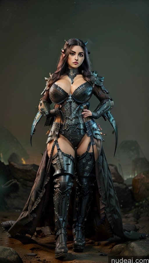 ai nude image of arafed woman in a black costume posing for a picture pics of Woman Busty Perfect Boobs Big Ass Thick Big Hips Seductive Brunette White Cave Nude Boots Stockings Topless Bright Lighting Detailed Dark_Fantasy_Style EdgHalo_armor, Power Armor, Wearing EdgHalo_armor, Goth Gals V2 Hair Tied Up Death Knight Futuristic Dynamic View Partially Nude Has Wings