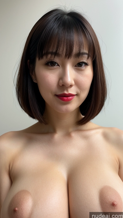 related ai porn images free for Woman One Huge Boobs Beautiful Lipstick Fairer Skin 30s Black Hair Bobcut Japanese Close-up View Nude Detailed