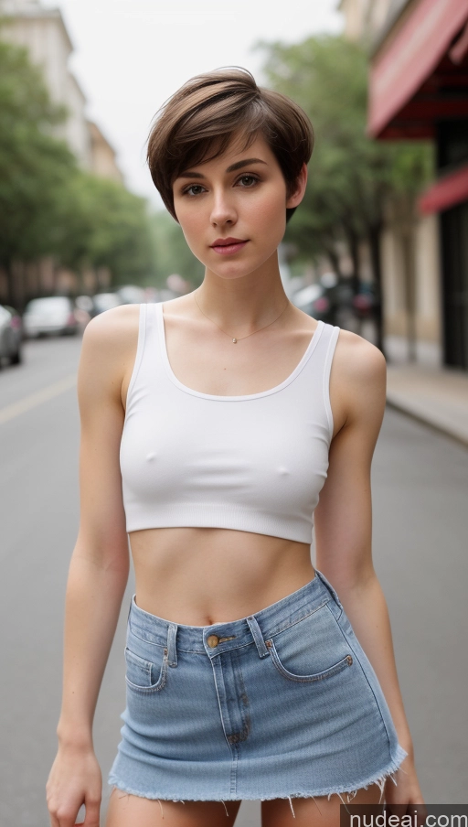 related ai porn images free for Small Tits Beautiful Small Ass Skinny Fairer Skin 18 Brunette Short Hair Russian Detailed Tank Top Jeans Mini Skirt Street